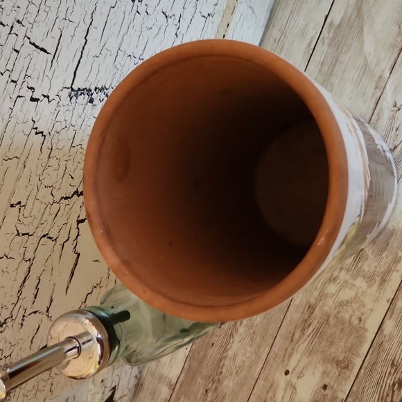 Pier 1 Terra Cotta Utensil Vase and Olive Oil Glass Dispenser--Set of 2 - Picture 10 of 10